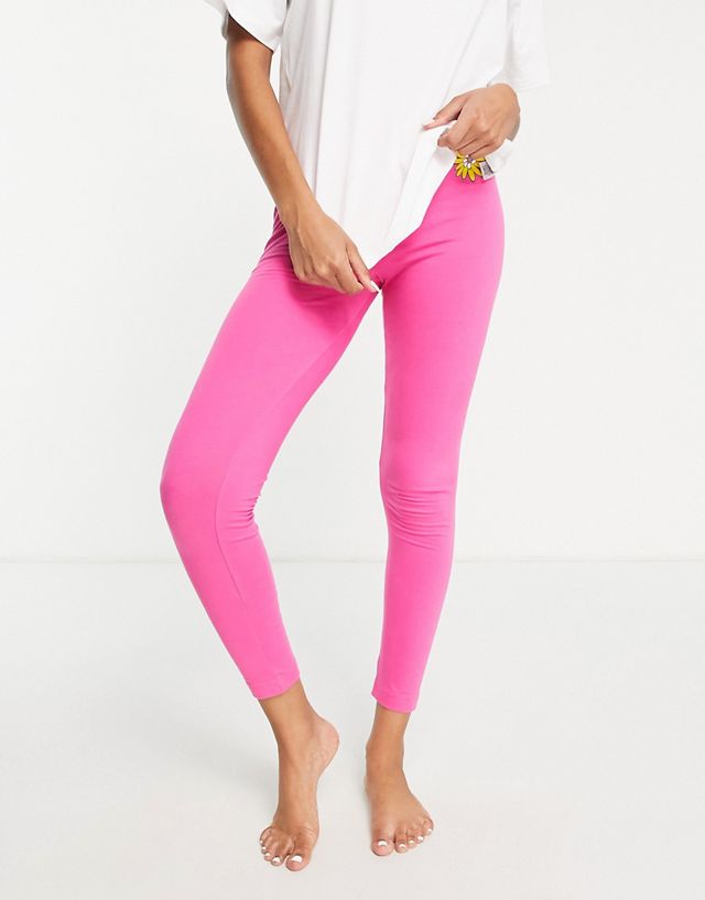 ASOS DESIGN mix & match positive vibes pajama leggings in pink