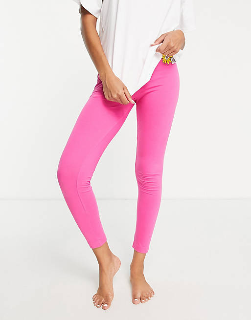 ASOS DESIGN mix & match positive vibes pajama leggings in pink
