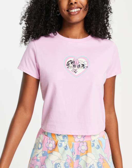 ASOS DESIGN mix match Powerpuff Girls pajama tee in purple | ASOS