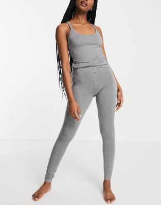 ASOS DESIGN - Mix & Match - Pyjama mit Camisole-Trägertop aus Viskose in Grau