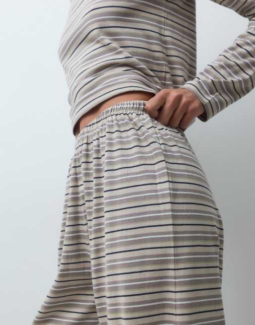 ASOS DESIGN mix & match pyjamabroek met neutrale streep, 5 van 5