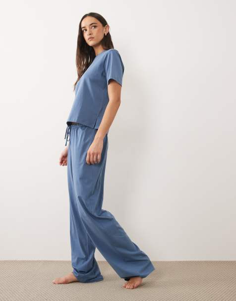 ASOS DESIGN – Mix & Match – Pyjamahose aus Baumwolle in Jeansblau - view 1