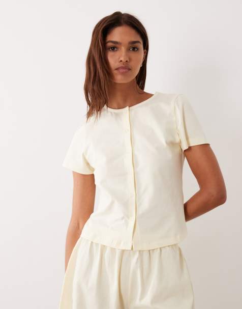 ASOS DESIGN mix & match pyjamas in buttermilk - view 1