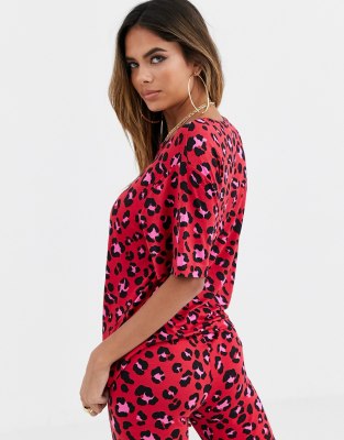 asos red leopard print dress
