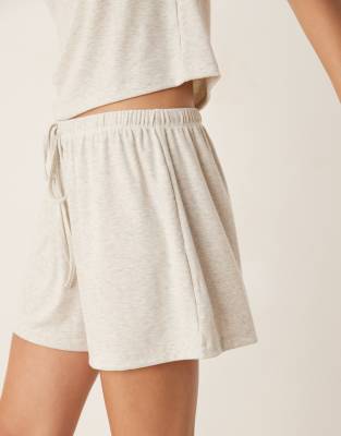 Asos Design Mix & Match Rib Knit Flippy Shorts In White