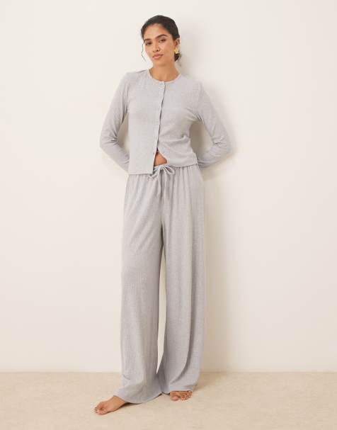 ASOS DESIGN mix & match rib loungewear in grey - view 1