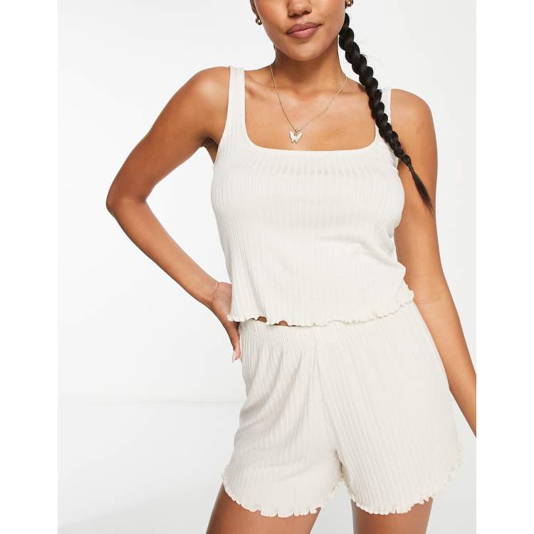 ASOS DESIGN mix & match cotton square neck pajama tank top with