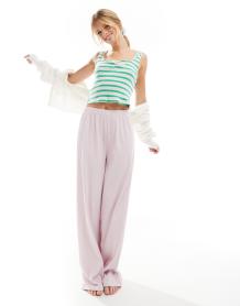 ASOS DESIGN mix & match rib pajama pants in lilac
