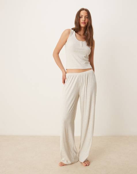 ASOS DESIGN Mix & Match rib trouser in beige - view 1