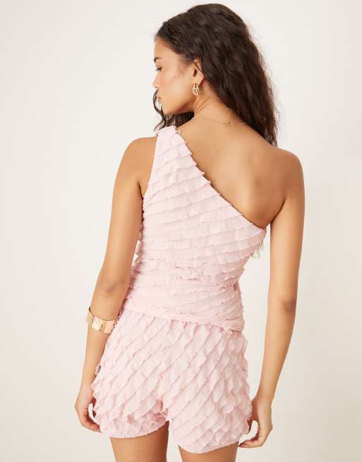 ASOS DESIGN mix & match ruffle hot pants in baby pink, 5 of 5