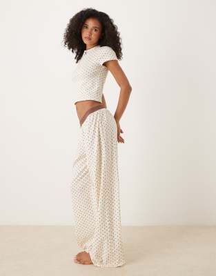 Asos Design Mix & Match Short Sleeve Pajama Top In White