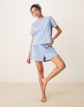 [ASOS DESIGN] ASOS DESIGN Mix & Match side split pyjama tee in blue XS BLUE