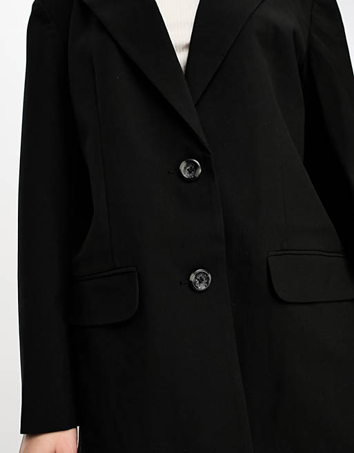 Women Mix & Match slim boy suit blazer in black 