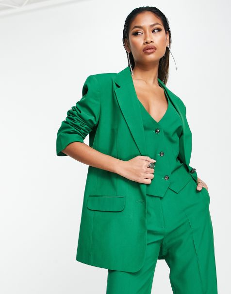 outfit with green blazer