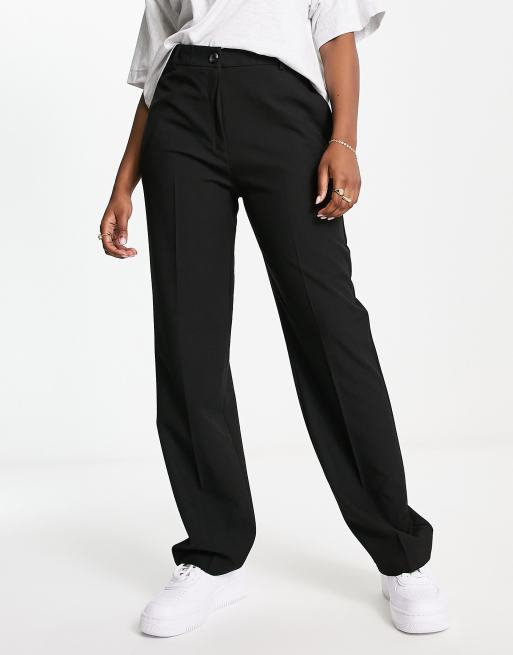 ASOS DESIGN high shine crackle vinyl straight leg pants in black