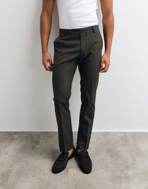 ASOS DESIGN mix & match slim suit trouser in brown, 3 of 5