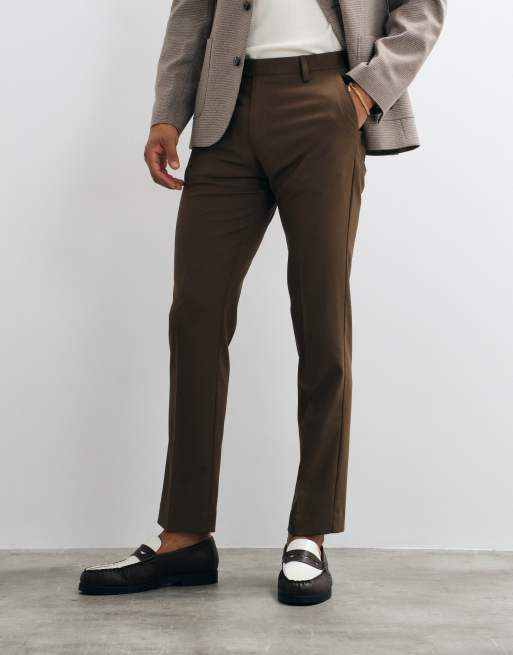 ASOS DESIGN mix & match slim suit trouser in brown, 2 of 5