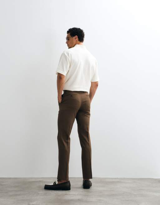 ASOS DESIGN mix & match slim suit trouser in brown, 4 of 5