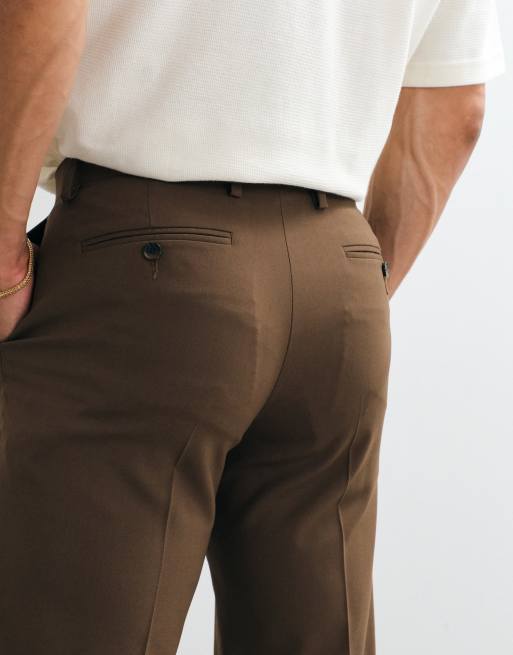 ASOS DESIGN mix & match smala kostymbyxor i brunt, 3 av 5