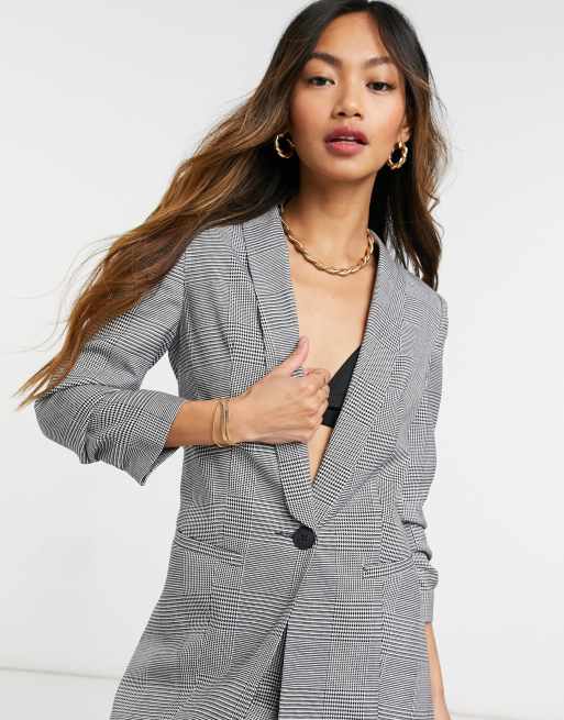 ASOS mix & match suit blazer in mono plaid ASOS