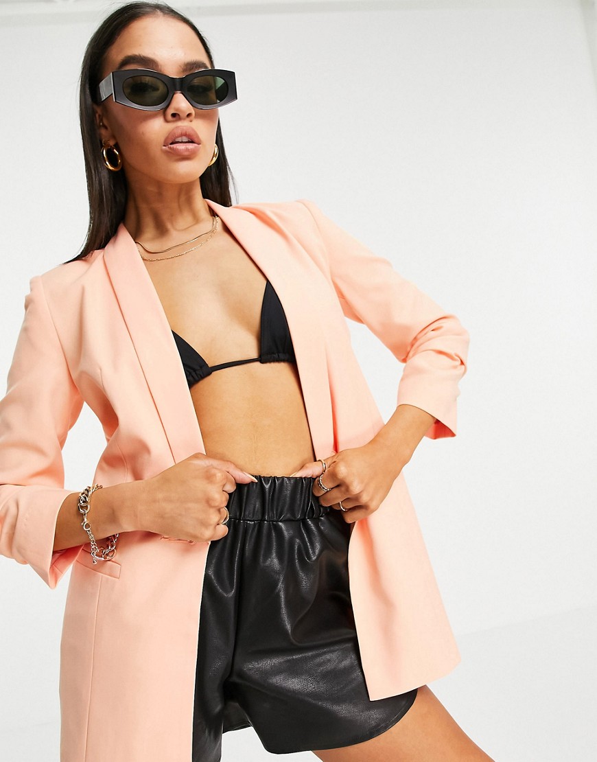 ASOS DESIGN mix & match suit blazer in peach-Pink