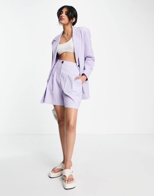 ASOS DESIGN mix & match suit shorts in lilac