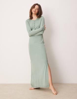 ASOS DESIGN mix & match super soft dress in green-Pink φωτογραφία