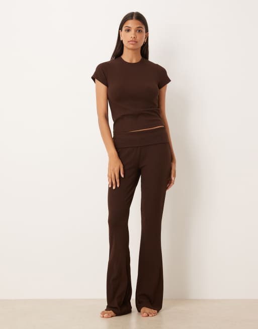 ASOS DESIGN - Mix & Match - T-shirt court côtelé confort - Marron chocolat, 2 de 4