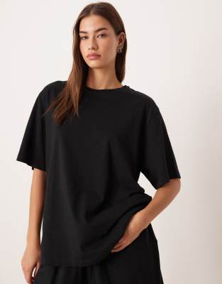 ASOS DESIGN - Mix & Match - T-shirt de pyjama oversize en coton - Noir | ASOS