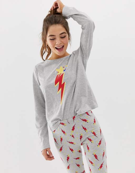 ASOS DESIGN - Mix & Match - Pigiama con fulmini, 4 di 5