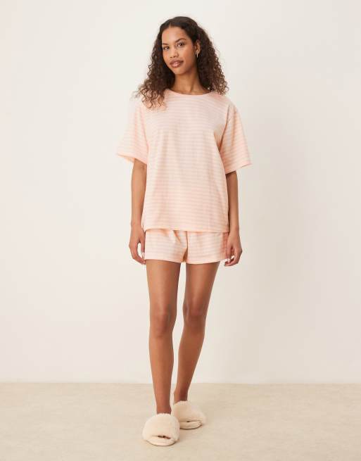 ASOS DESIGN - Mix & Match - T-shirt del pigiama rosa a righe, 2 di 4