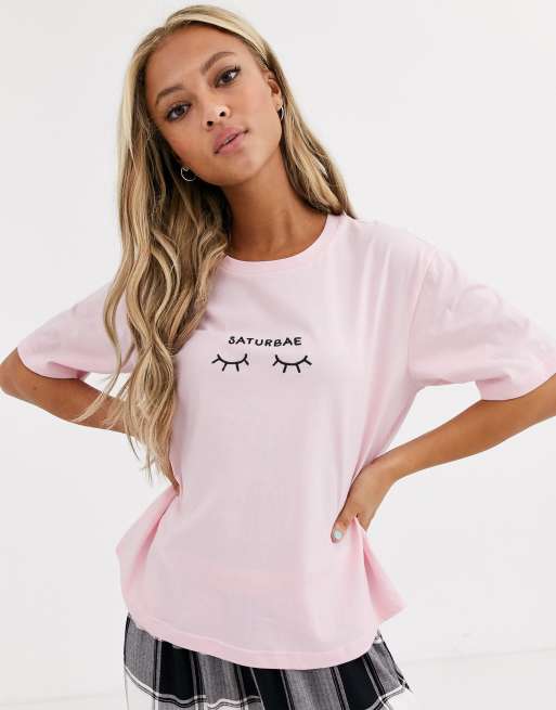 ASOS DESIGN – Mix & Match – Spodnie i koszulka z napisem Saturbae, 2 z 3