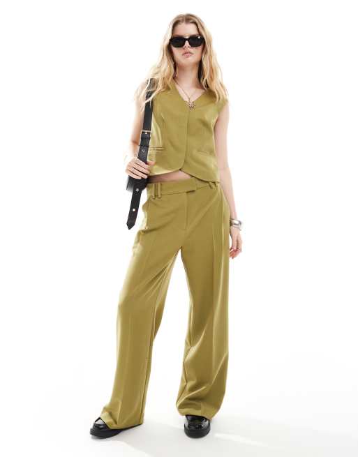 ASOS DESIGN Mix & Match tailored boxy co-ord in olive