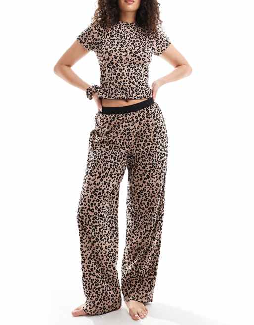 ASOS DESIGN Mix & Match tee and scrunchie in leopard print, 4 of 4