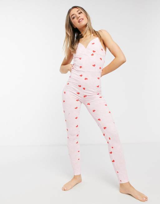 ASOS DESIGN seamless short onesie in pink