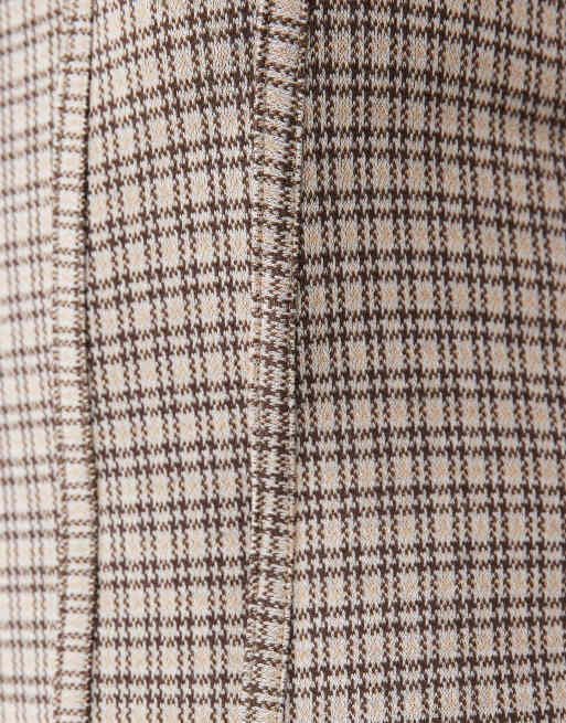 ASOS DESIGN - Mix & Match - Top corset dos nu en tissu brossé à carreaux - Marron, 4 de 4