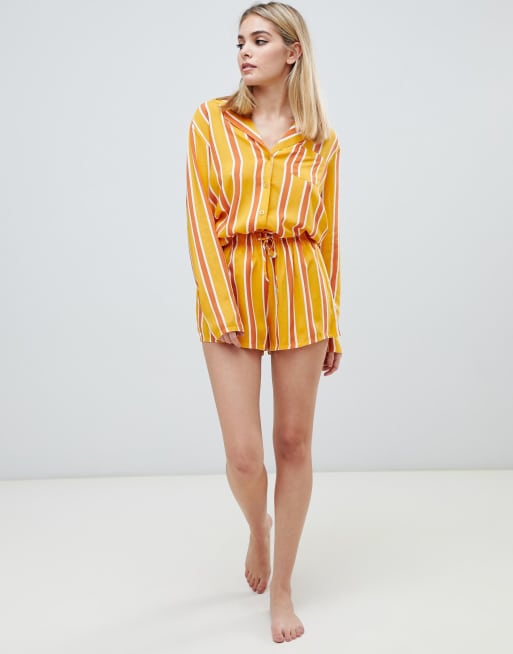 ASOS DESIGN mix & match varied stripe pyjama set in 100% woven modal, 4 of 4
