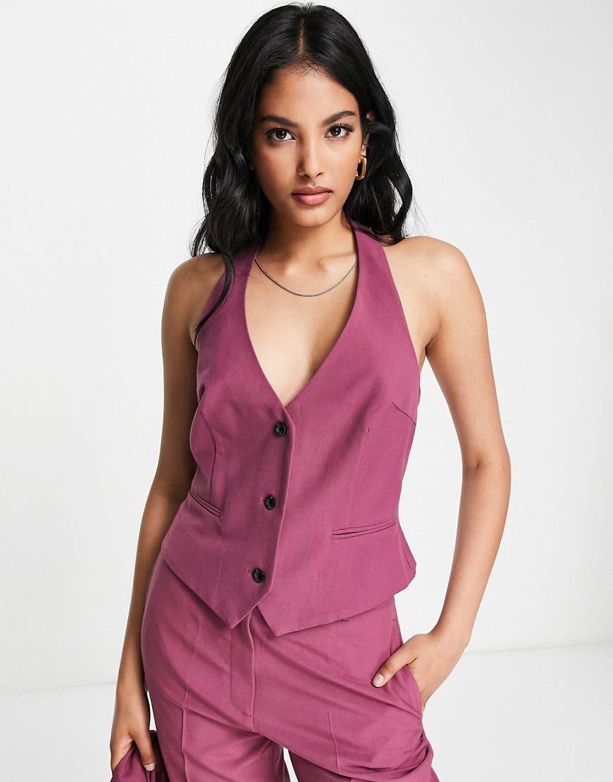 ASOS DESIGN mix & match vest in plum-Purple