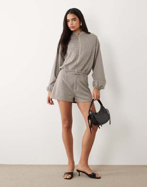 ASOS DESIGN - Mix & Match - Veste brossée à carreaux - Taupe - view 1