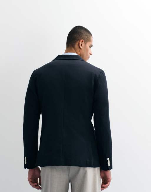 ASOS DESIGN - Mix & Match - Veste de costume ajustée à double boutonnage en lin mélangé - Noir, 5 de 10