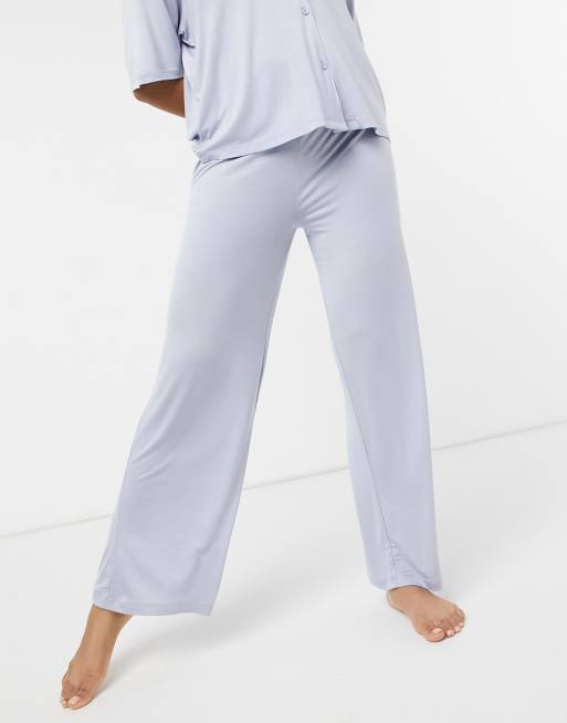 ASOS DESIGN – Mix & Match – Weiche Pyjamahose mit elastischem Bund, in Blau