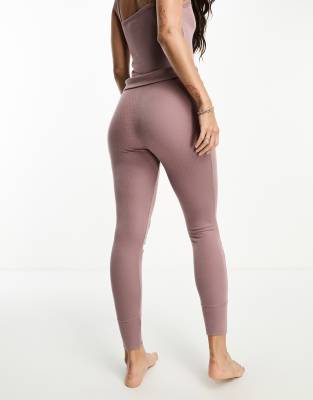 Asos Design Mix & Match Winter Pointelle Pajama Legging In Pink