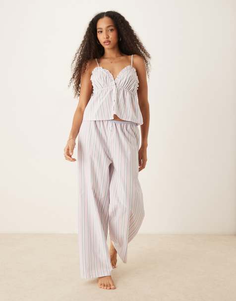 ASOS DESIGN mix & match woven trouser in pink & blue stripe - view 1