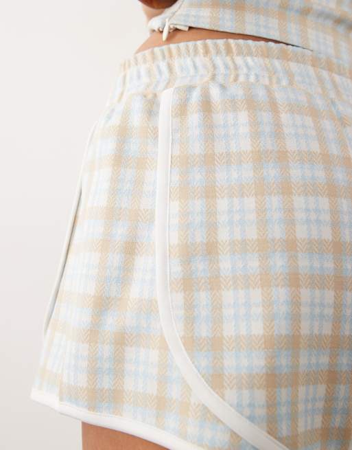 ASOS DESIGN - Mix og match - Blå børstede løbeshorts med tern, 5 af 5