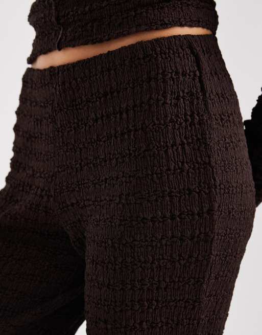 ASOS DESIGN - Mix og match - Højtaljede chokoladebrune bukser med svaj , 5 af 5