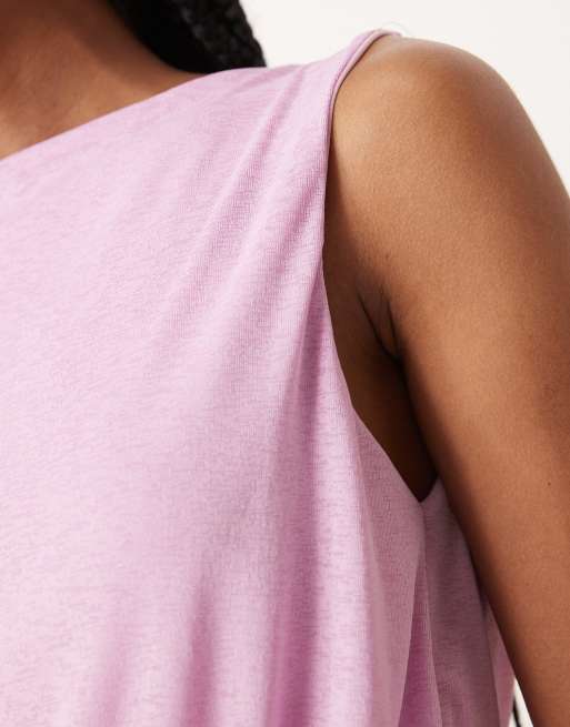 ASOS DESIGN - Mix og match - Lilla halvtransparent top med boblekant i mesh, 4 af 4
