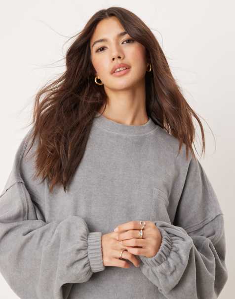 ASOS DESIGN - Mix og match - Lysegrå lounge-sweatshirt i fleece - view 1