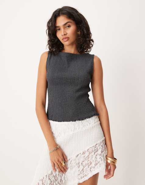 ASOS DESIGN - Mix og match - Marineblå tanktop med tekstur - view 1