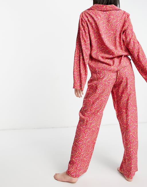 ASOS DESIGN - Mix og Match - Røde og pink bukser i modal med småblomstret mønster, 4 af 4
