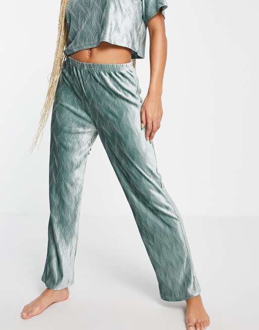 ASOS DESIGN - Mix og Match - Salviegrønt lounge-sæt i velour, 3 af 4